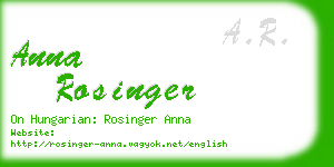 anna rosinger business card